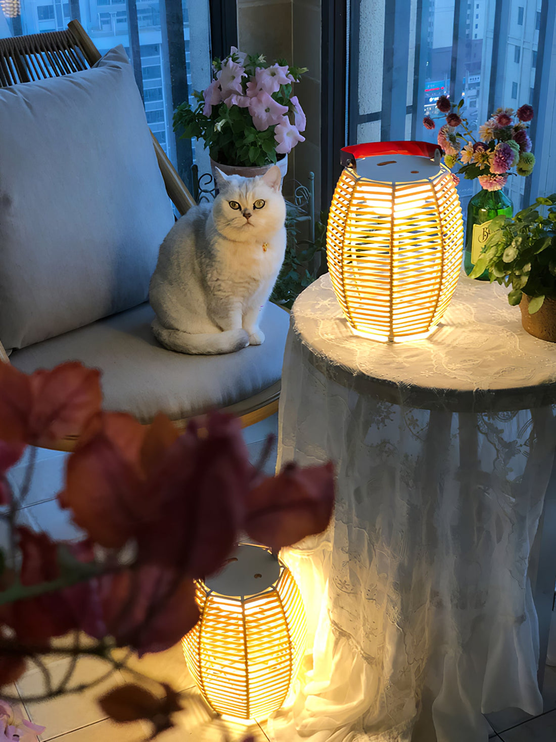 Lantern Built-in Battery Table Lamp - Portable Lamp for Bedroom