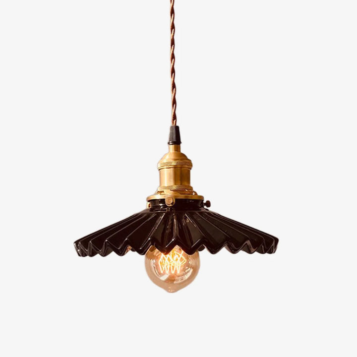 Pleated Ceramic Pendant Light SKU image