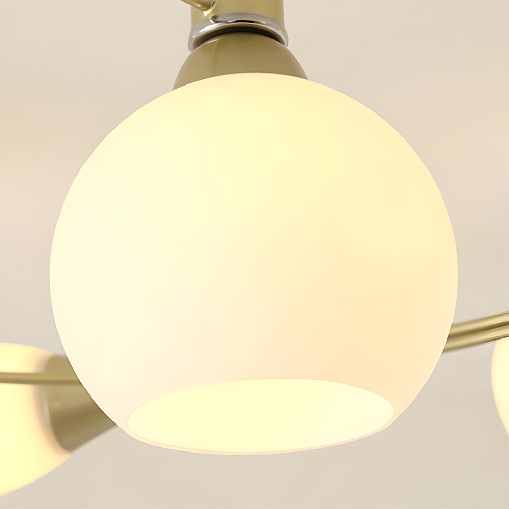 Semi Flush Mount Ceiling Light - Modern White Glass Creative Design