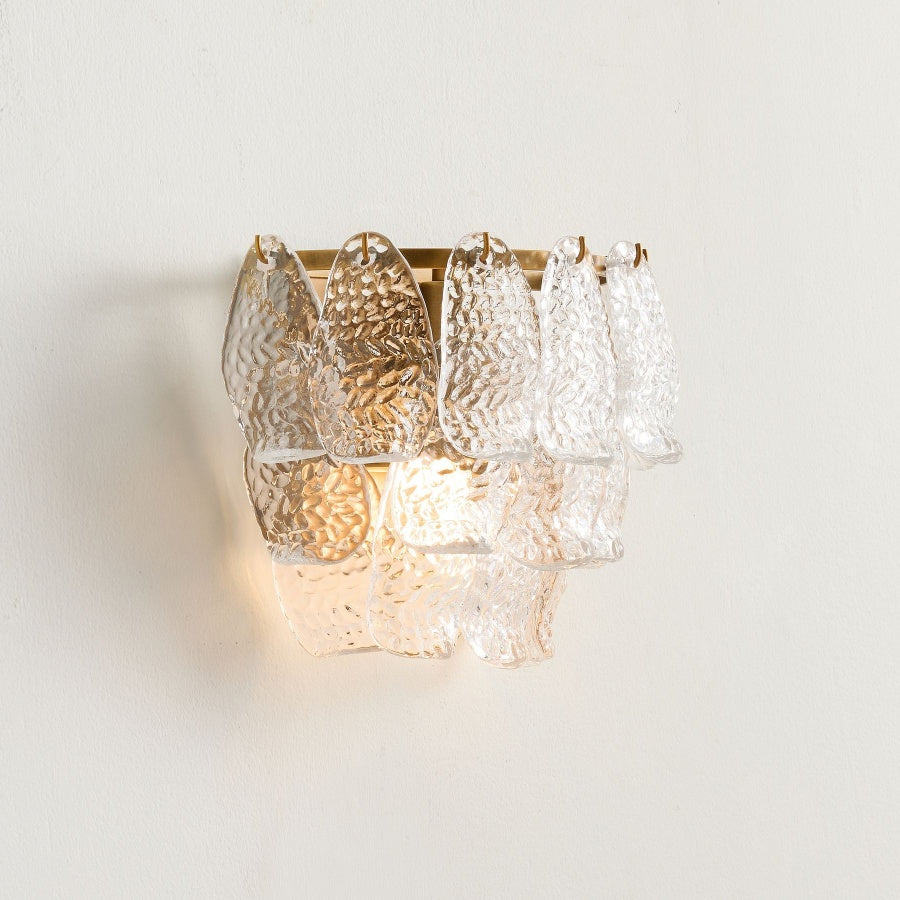 Lumvey Tiered Glass Sconce — Art Deco Wall Light for Bathroom and Hallway