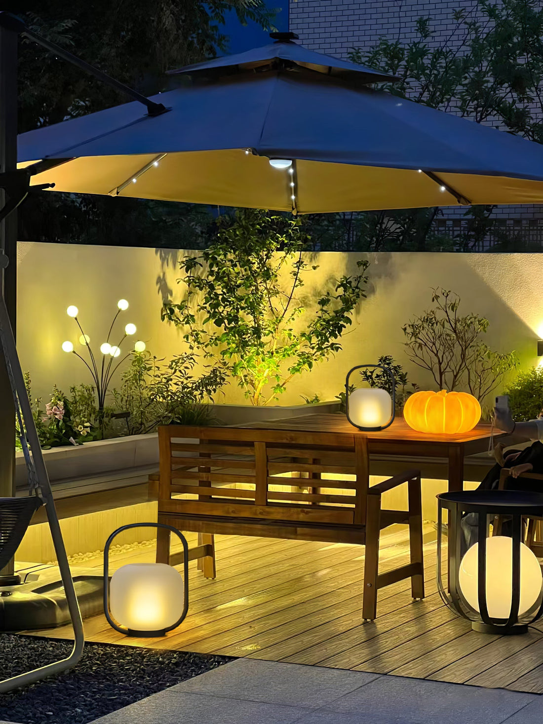 Tragbare Laterne Outdoor-Tischlampe - Wiederaufladbare Lampe für Balkon