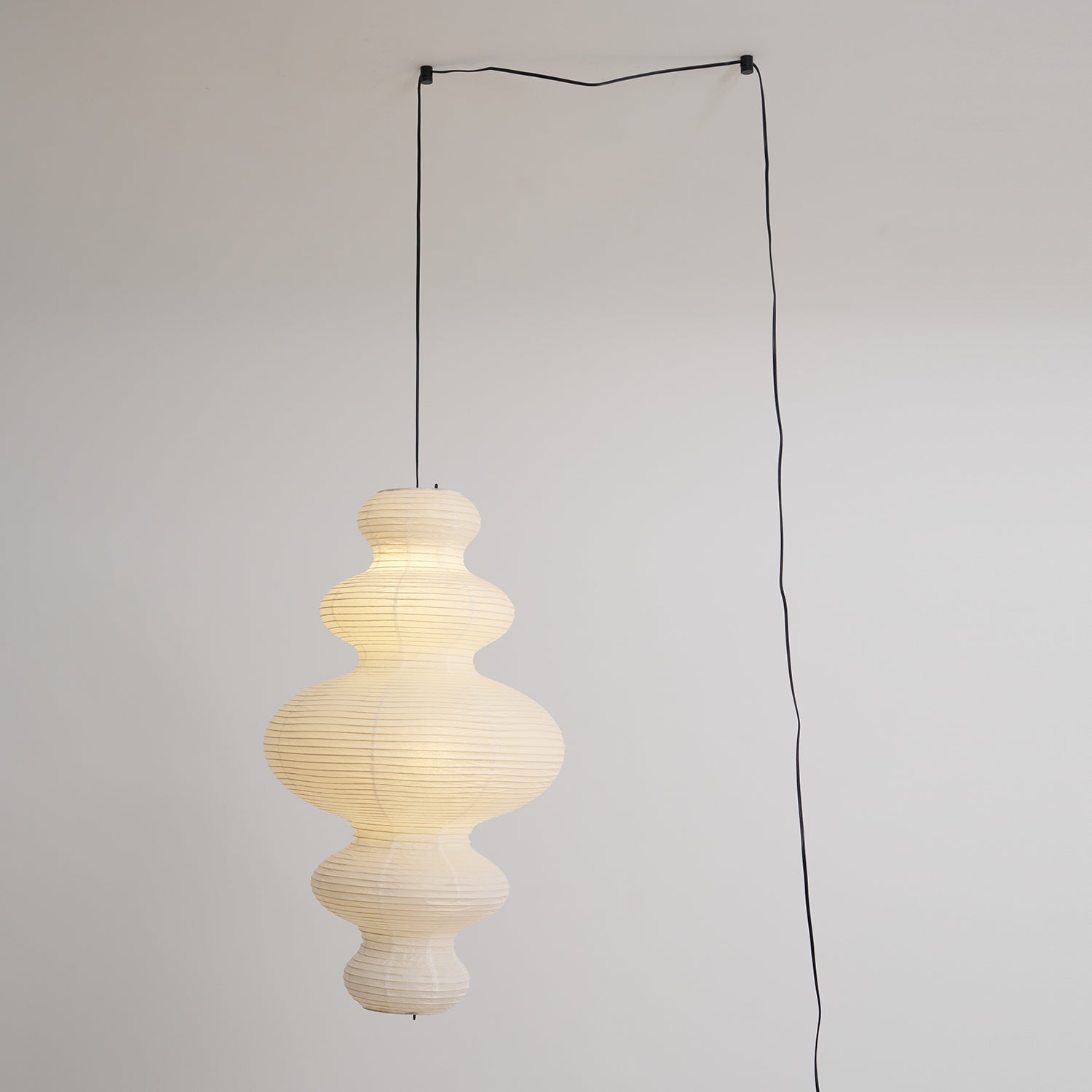 Luxurious Pendant Swag Lamp - Sculptural Rice Paper Lamp for Bedroom