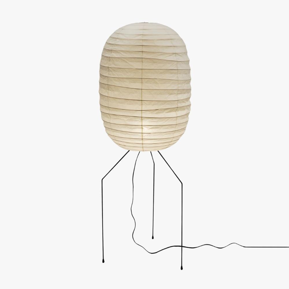 Rice Paper Lantern Floor Lamp - Contemporary Oval Lamp for Entryway