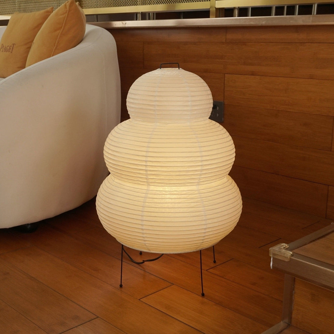 Japanisch inspirierte Papiertischlampe – Maulbeerpapierlampe fürs Schlafzimmer