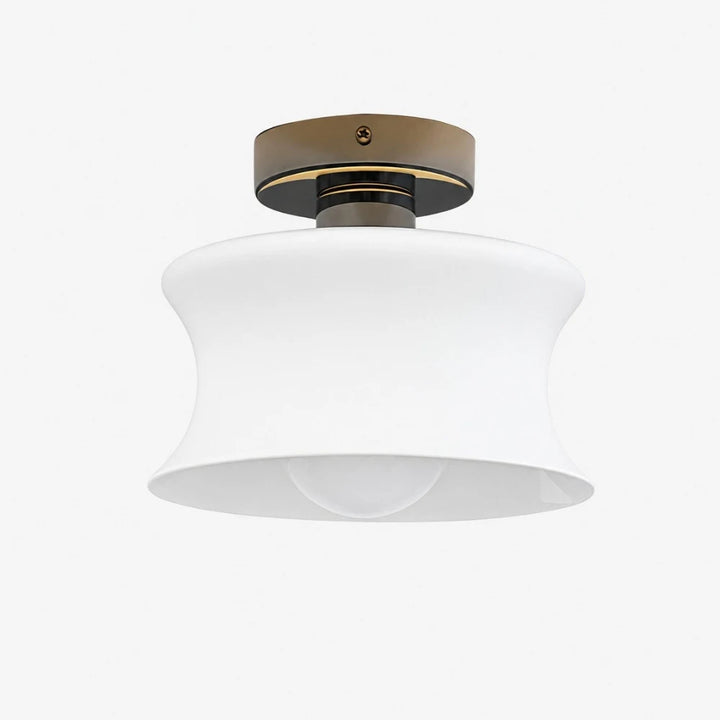 French Bauhaus Glass Flush Mount Ceiling Light, 20 cm