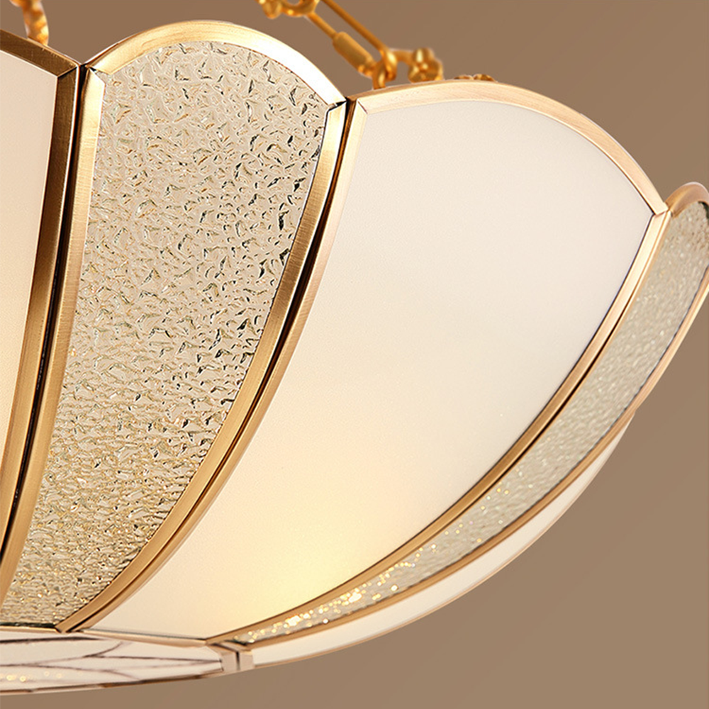 Halbbündige Deckenlampe – Traditionelle Glas-Mehrflammenleuchte