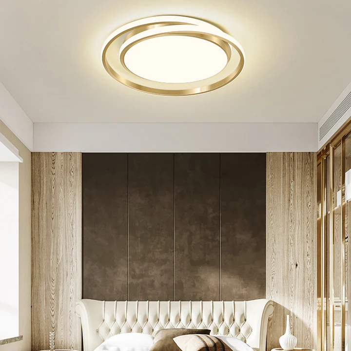 Metal LED Circle Ceiling Light - Modern Acrylic Design for Bedroom