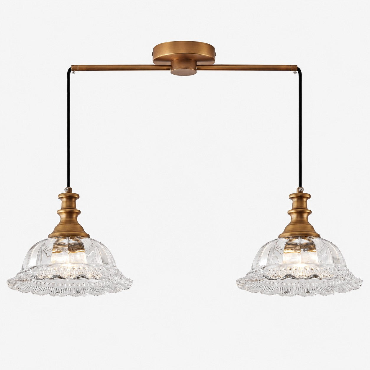 Vintage Fluted Glass Pendant Light for Kitchen & Dining