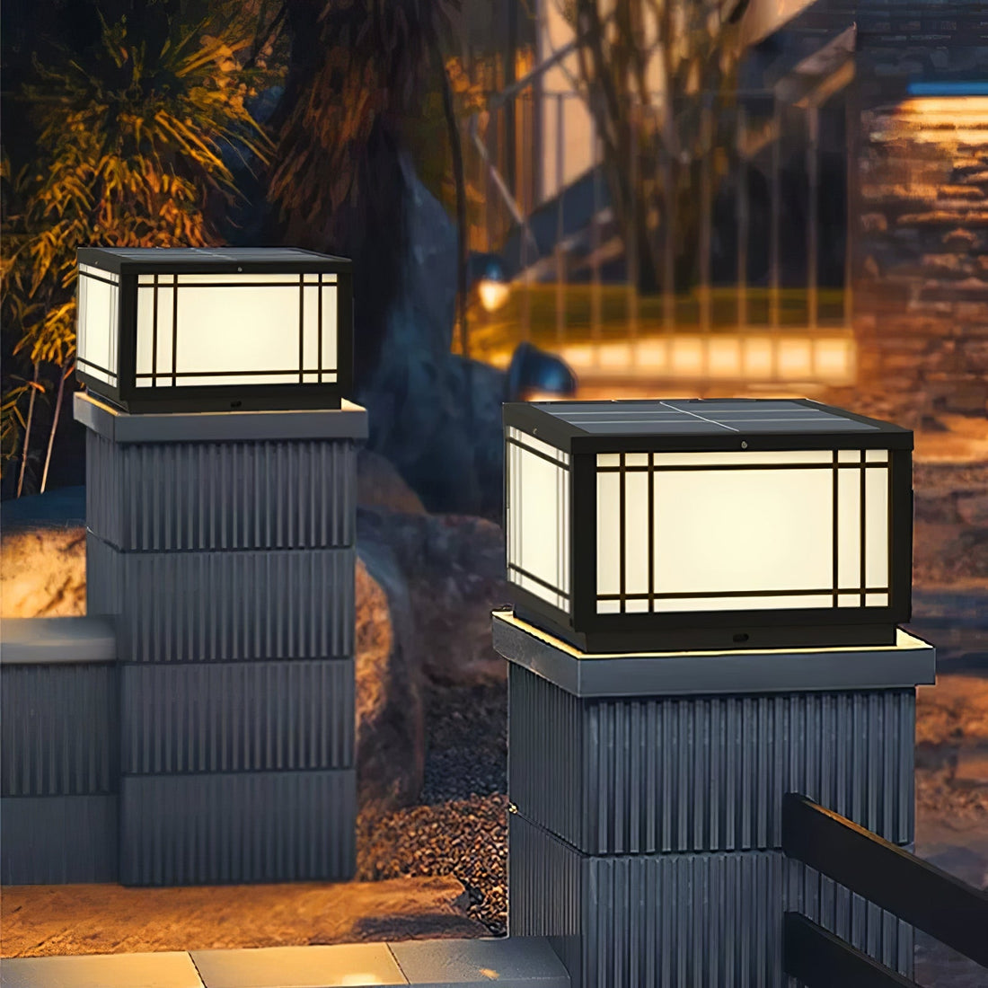 Solar Cube Laterne Außenlampe - Moderne Garten &amp; Terrasse Ambientebeleuchtung