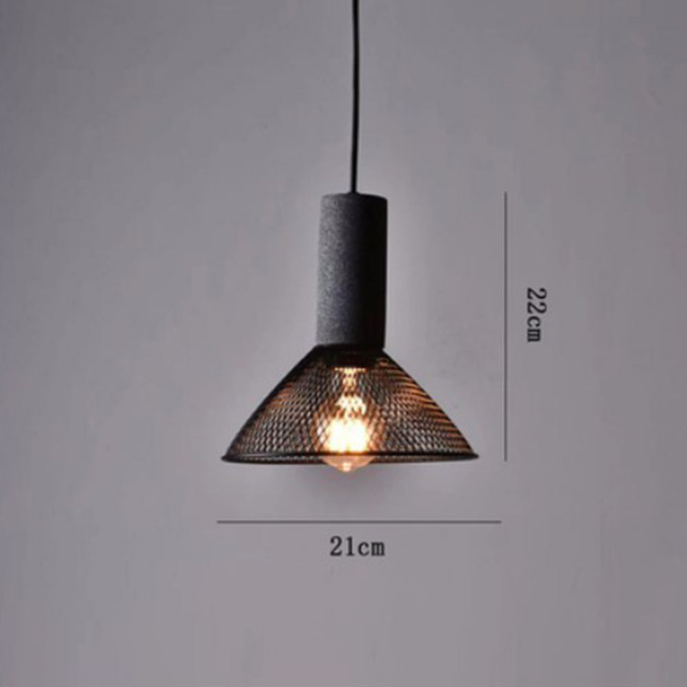 Iron Pendant Light - Modern Grey Industrial Hanging Lamp