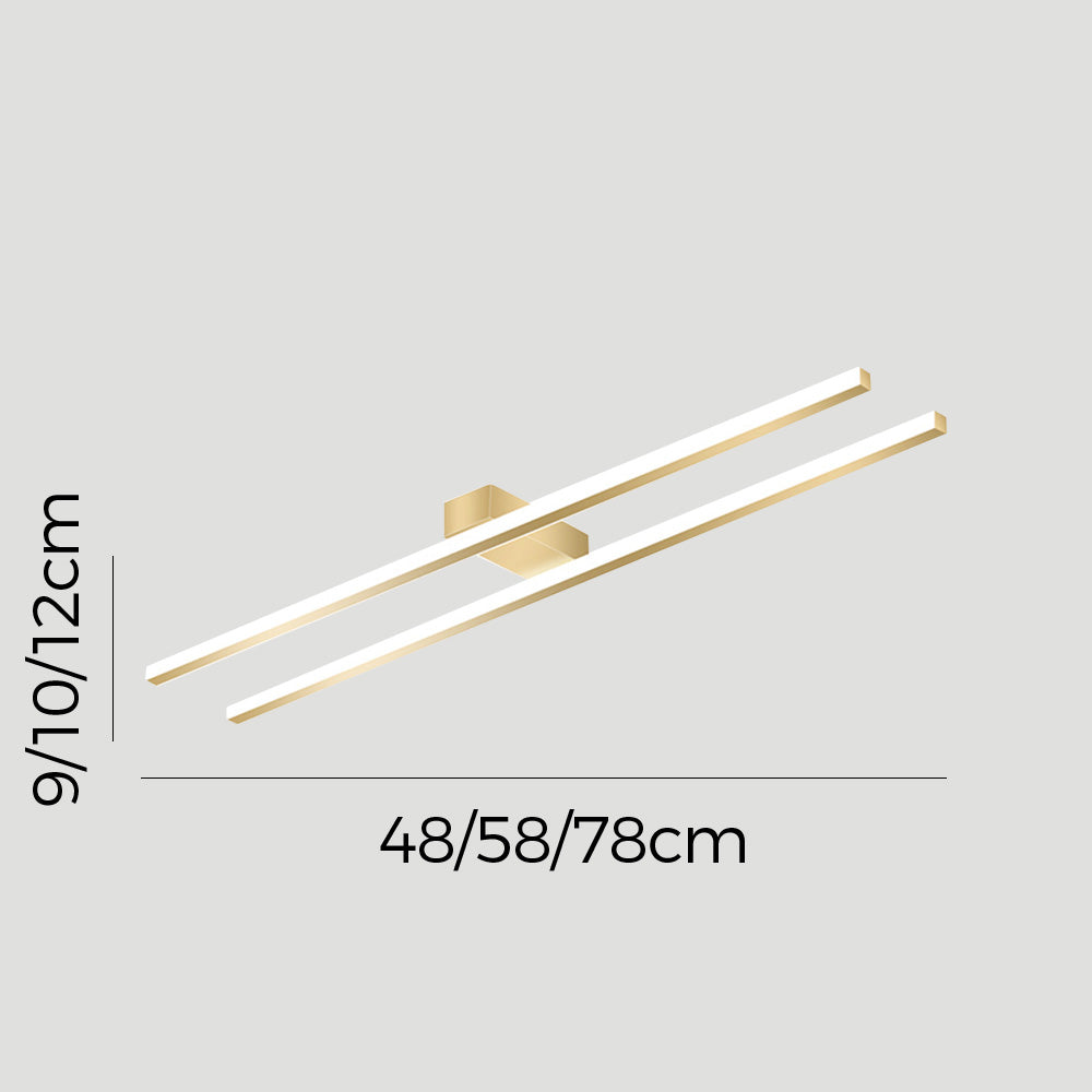 Double Linear Ceiling Light - Industrial Iron LED Lamp for Living Room