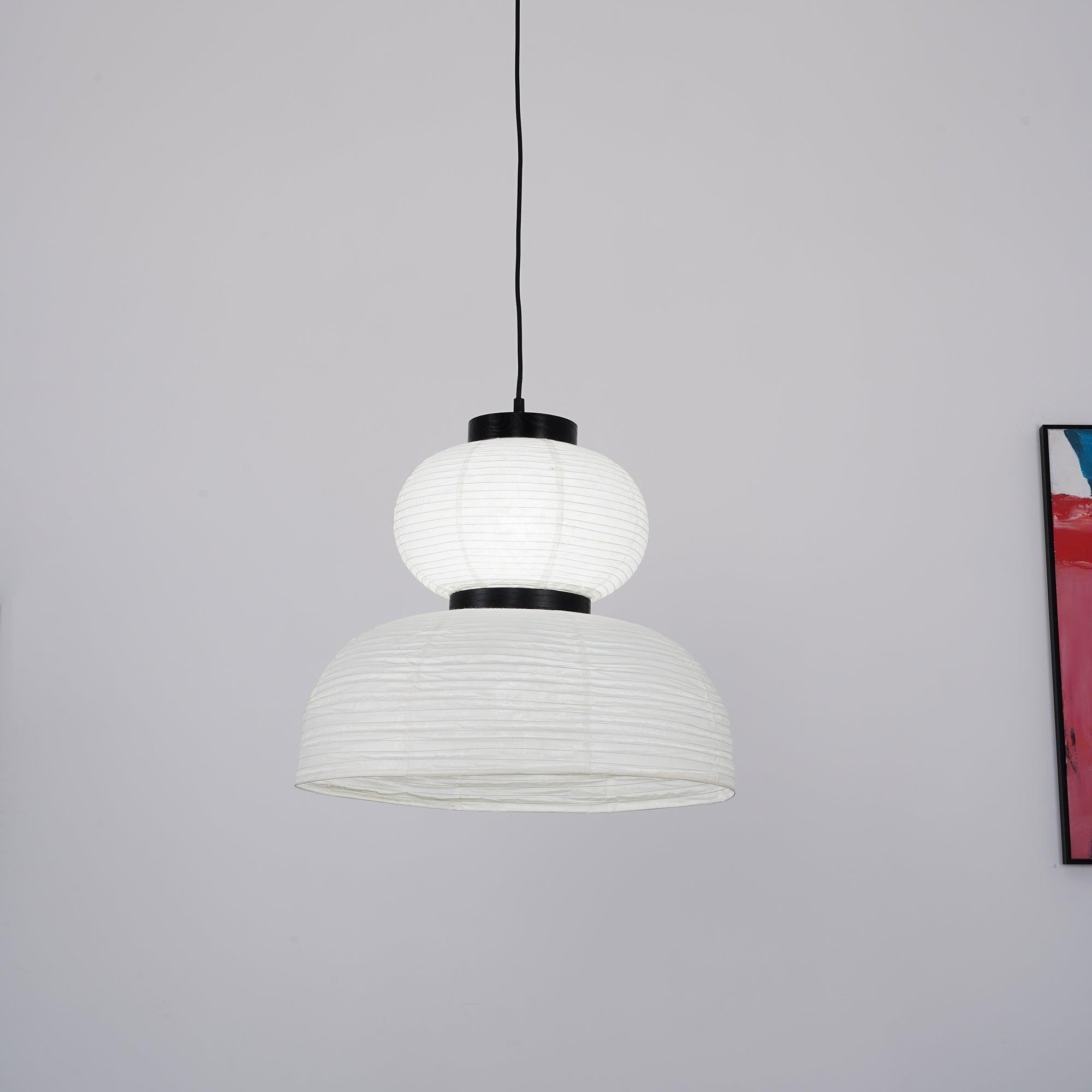 Rounded Layered Paper Plug-In Pendant