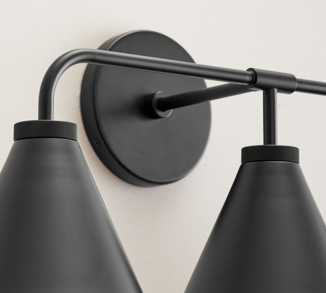Korvi Metal Cone Wall Lamp - Classic Multi-Head Tapered Wall Sconce