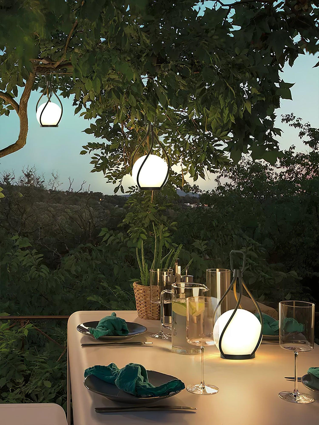 Orb Lantern Table Lamp - Rechargeable LED Light for Indoor & Patio