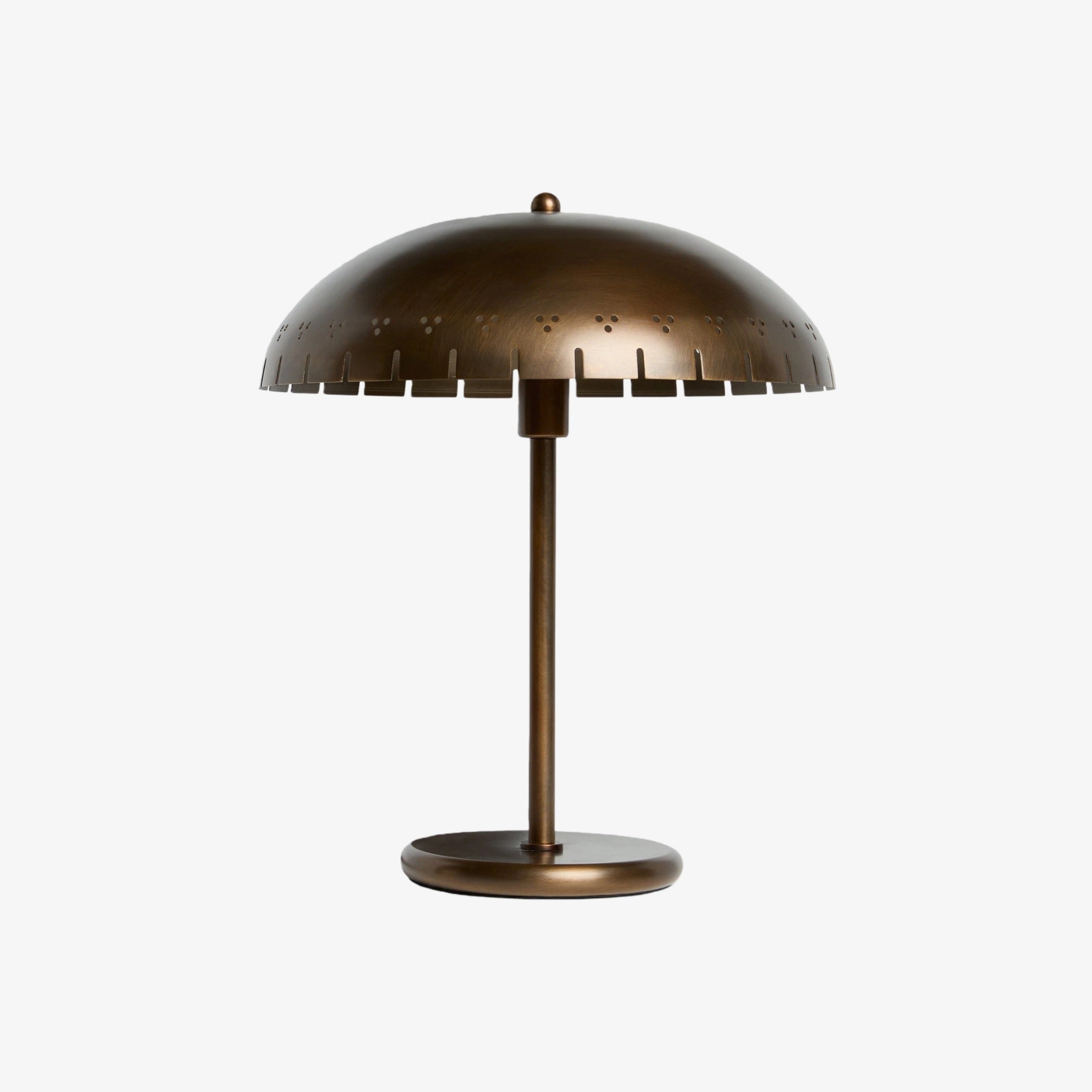 Lustrona Perforated Shade Brass Desk Lamp – Modern Vintage Accent Light