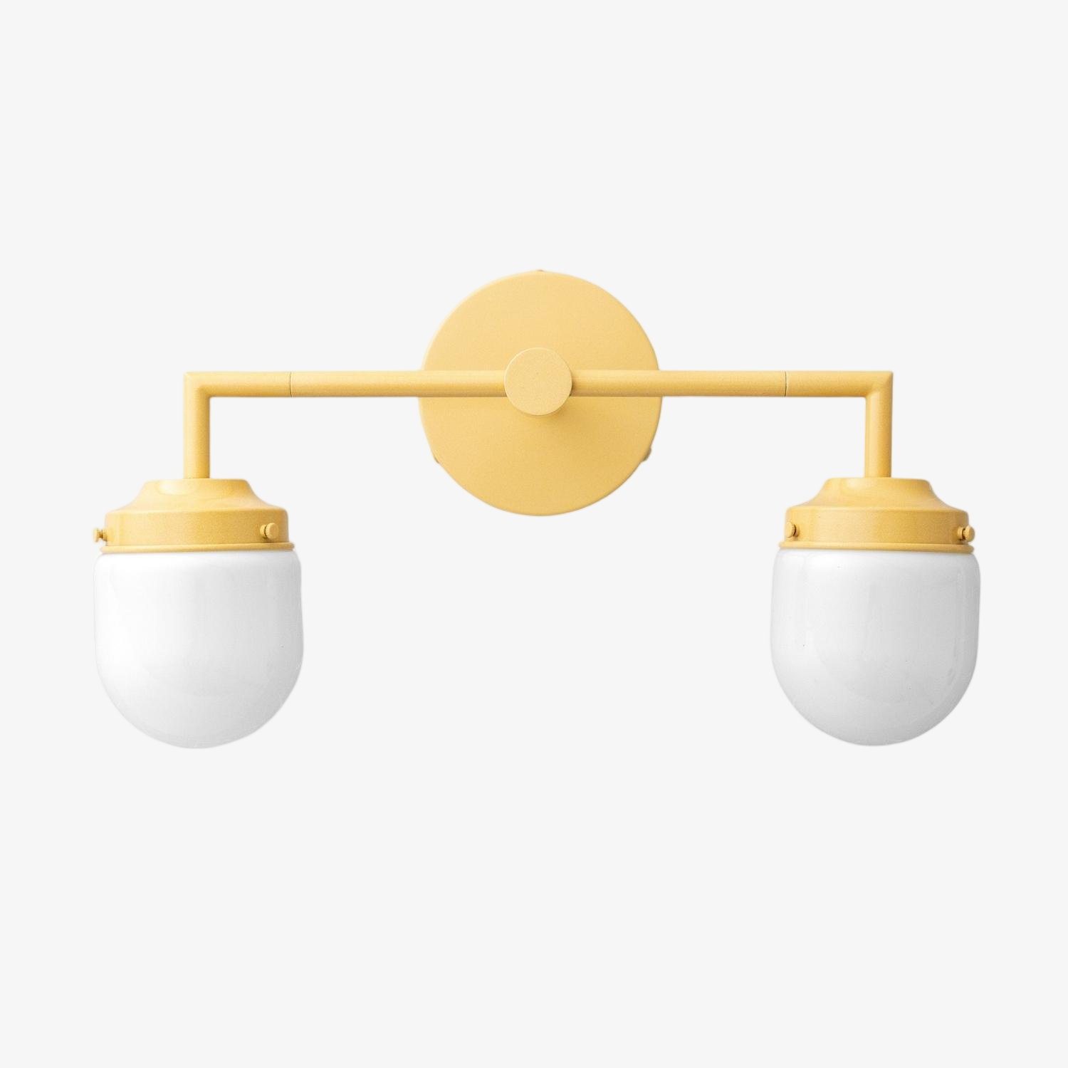 Doppelte Waschtischleuchte aus Opalglas – Doppelte Wandbeleuchtung für Badezimmer im Vintage-Stil