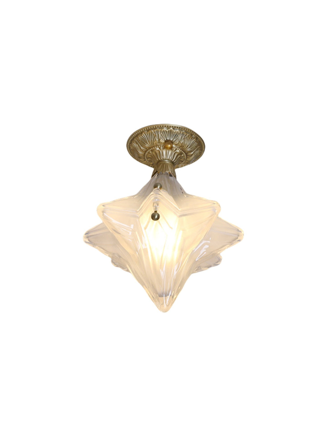Art Deco Star Ceiling Lamp - Frosted Glass Fixture for Hallway & Entryway - Astris Ceres
