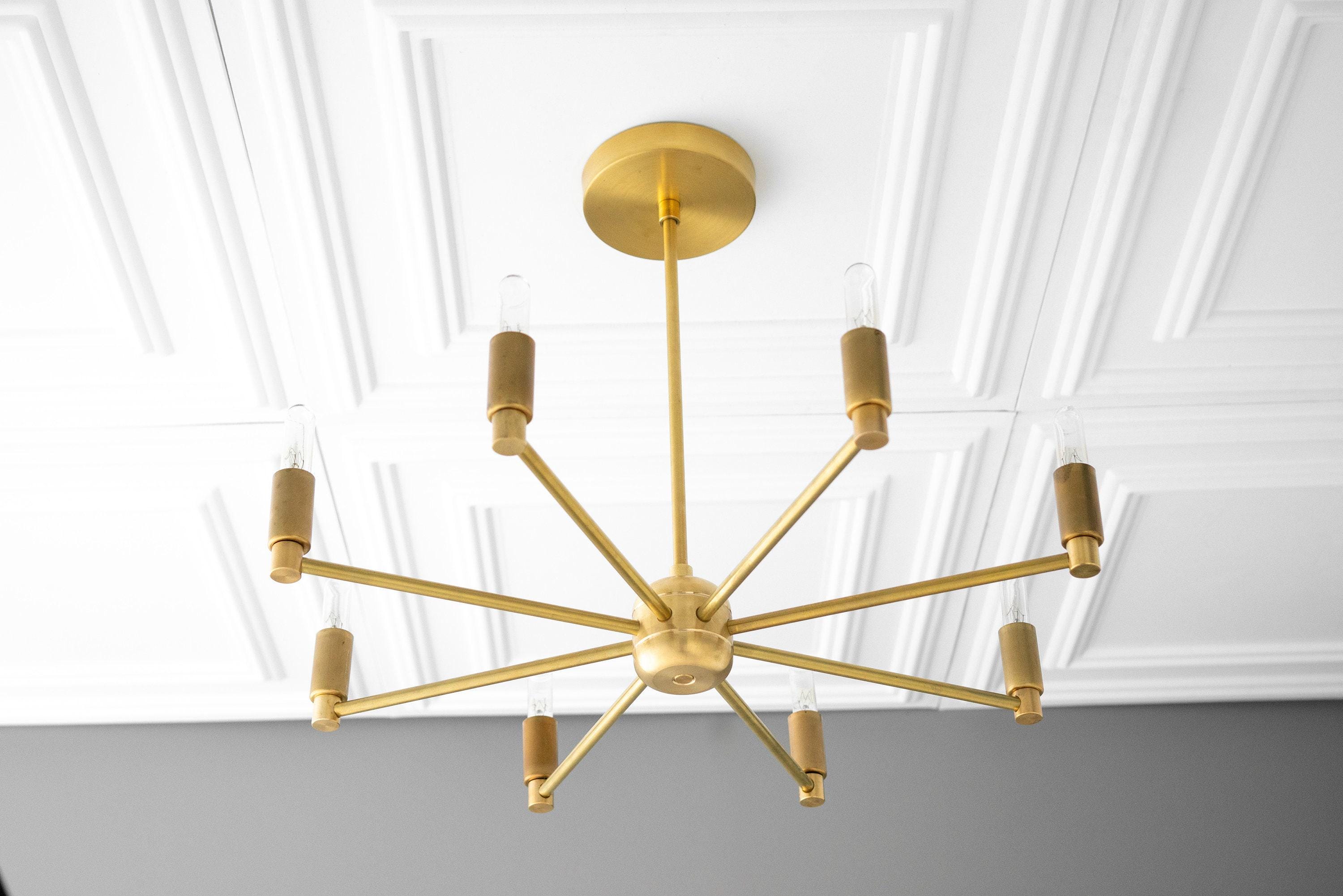 Mobilux Line Modern Chandelier - 8 Arm Mid Century Hanging Light