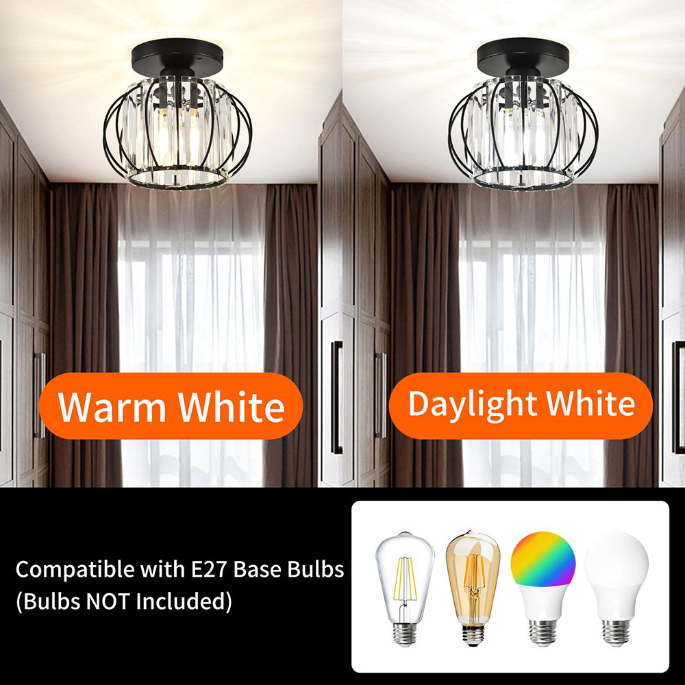 Luxury Crystal Ceiling Light - Striped Metal Ceiling Lamp for Aisle