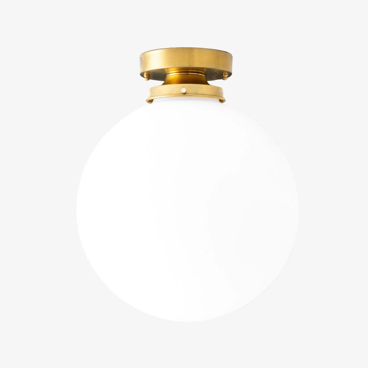 Glorica Glass 12 Inch Globe Ceiling Light - Frosted Glass Art Deco Pendant And Flush Mount