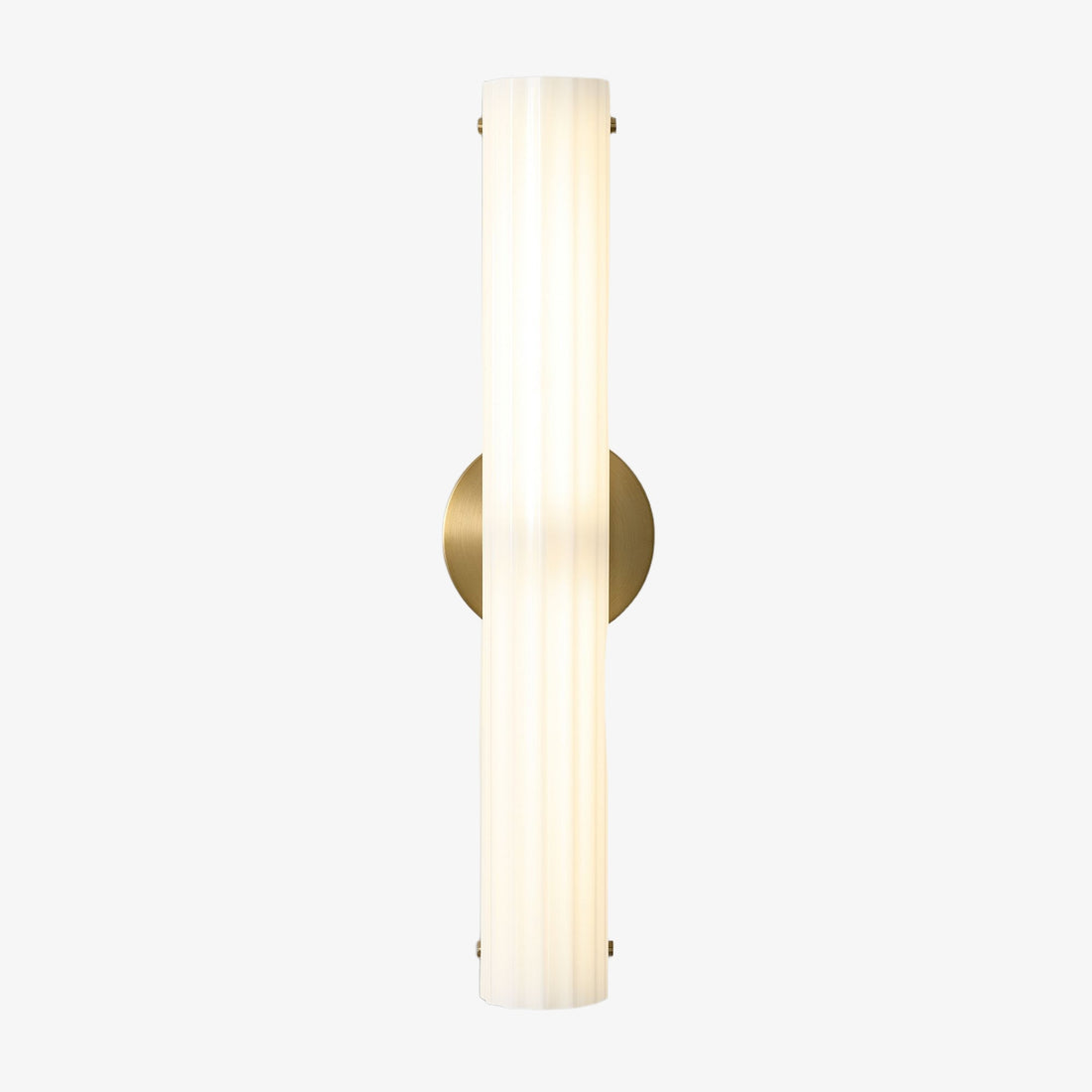 Trenia Stahl-Wandleuchte mit Milchglasschirm – Vertikal geripptes Design