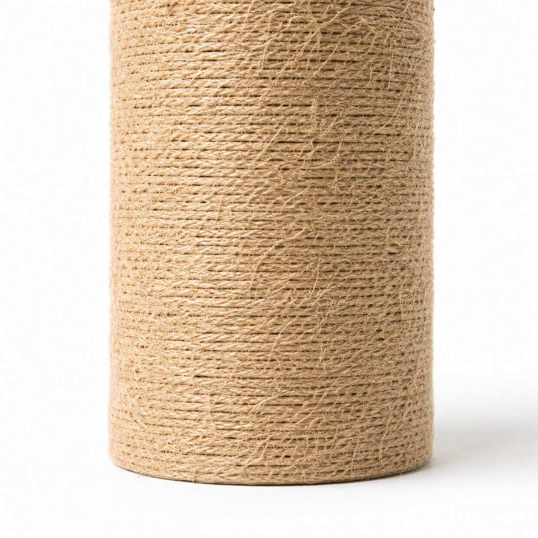 Close view of the woven jute lamp base texture