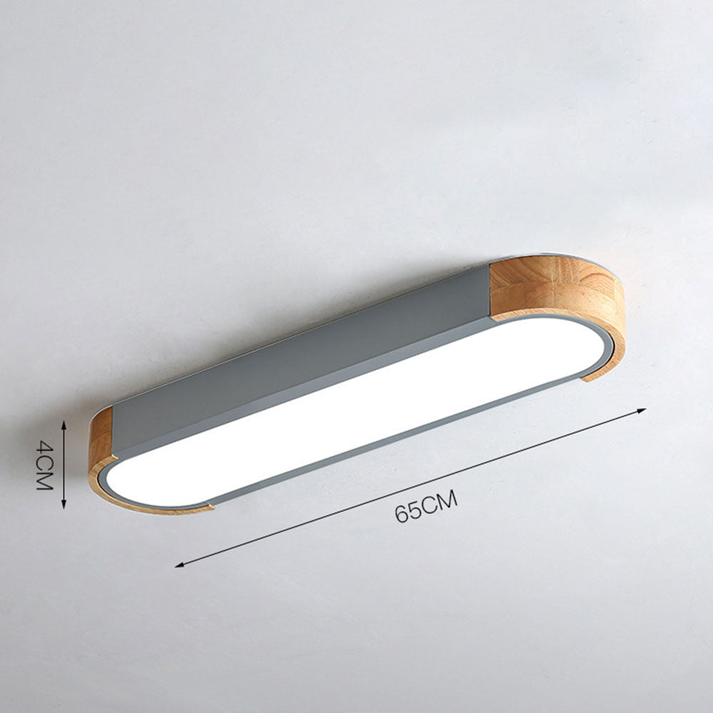 Minimalist Hallway Ceiling Light – Wood & Metal Modern Fixture