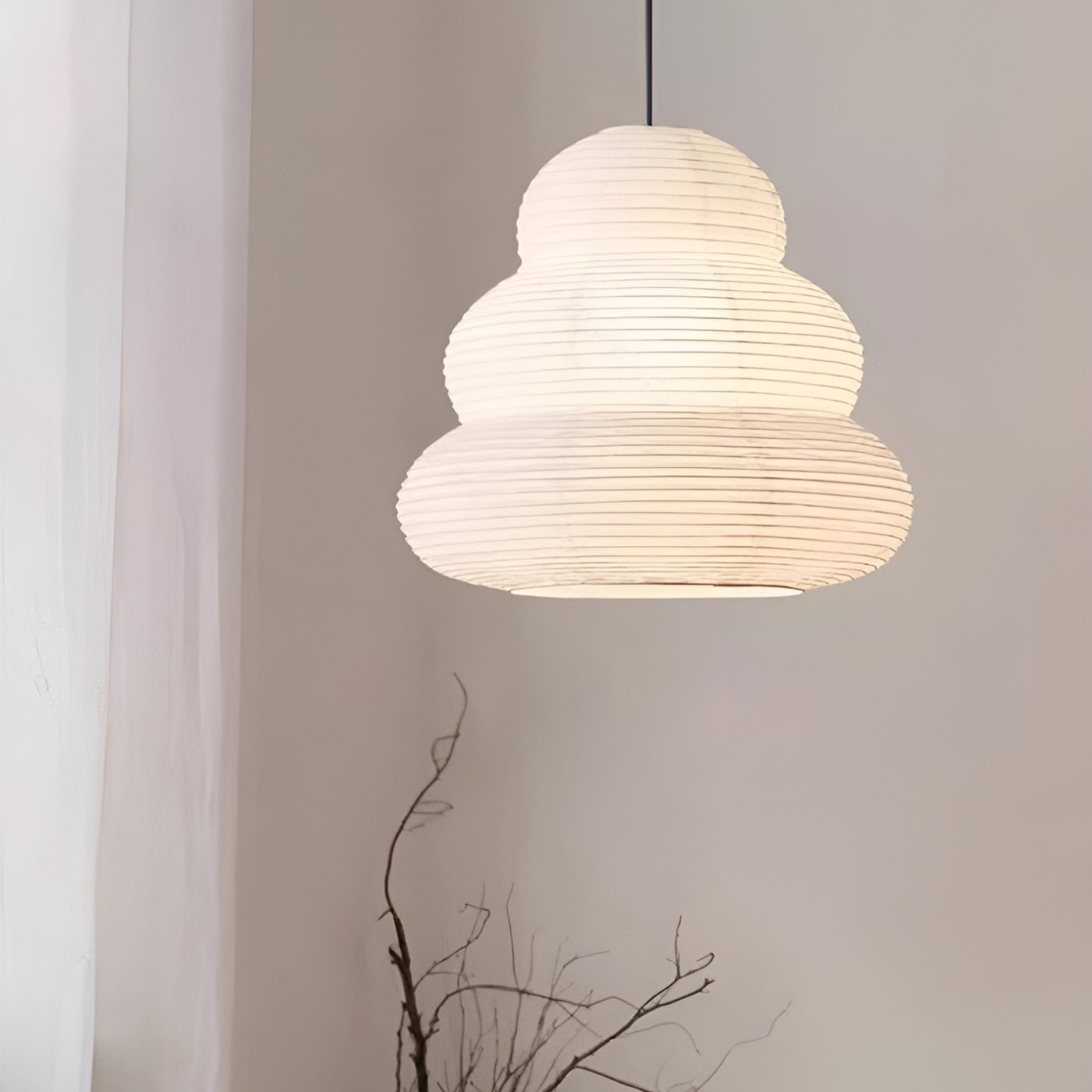 Rice Paper Pendant Lamp - Warm Glow for Living Room & Dining