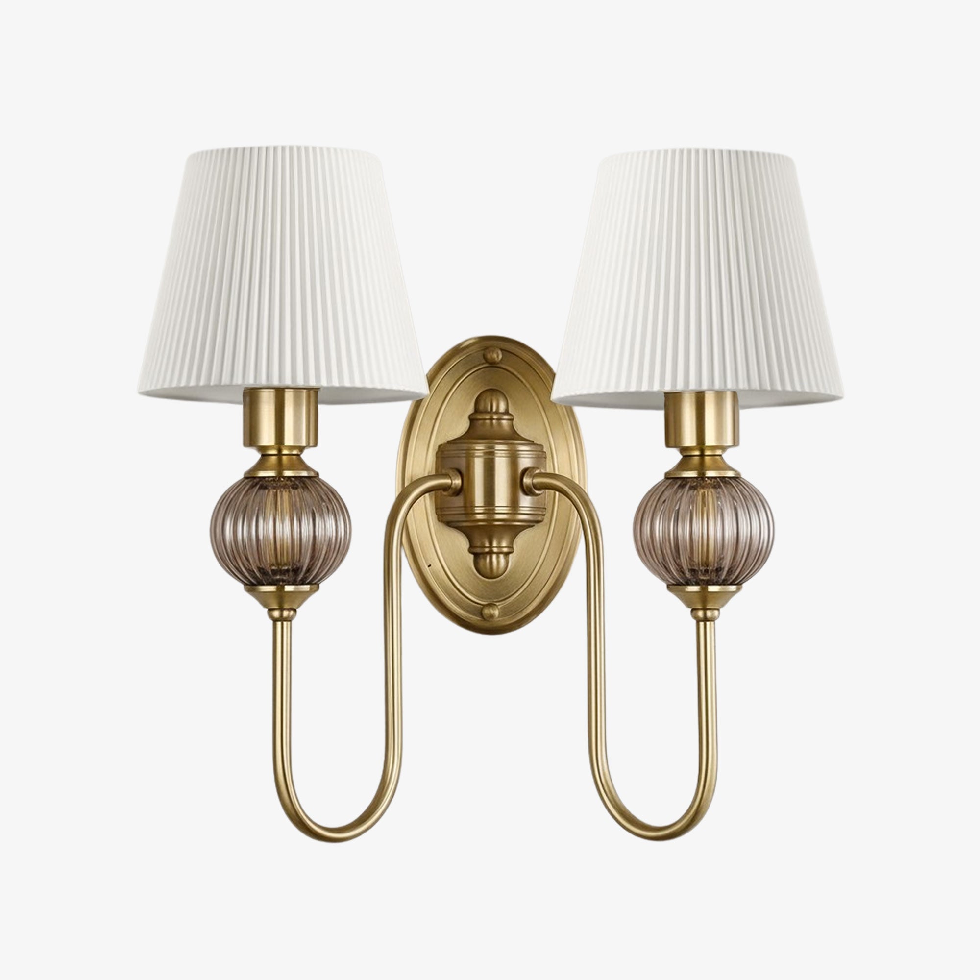 Rowanea Ceramic Wall Sconce with Fabric Shade and Metal Finish - Farmhouse Modern Hallway Light