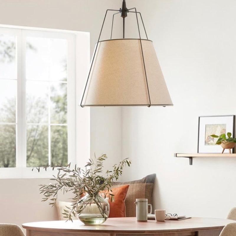 Minimalist Cone Fabric Iron Frame Pendant Lamp