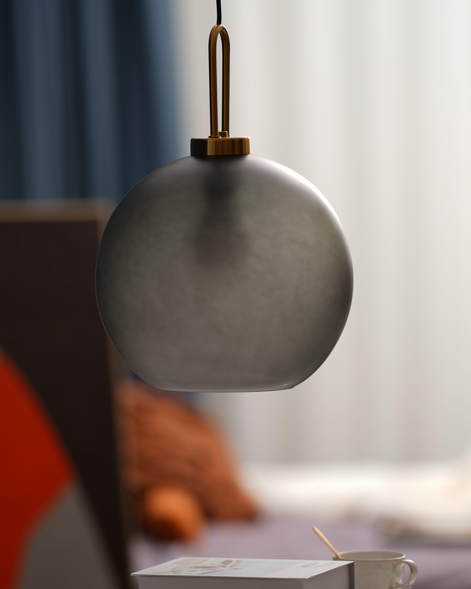 Kupferbeschichtete Glas-Plug-in-Hängeleuchte mit Kabel