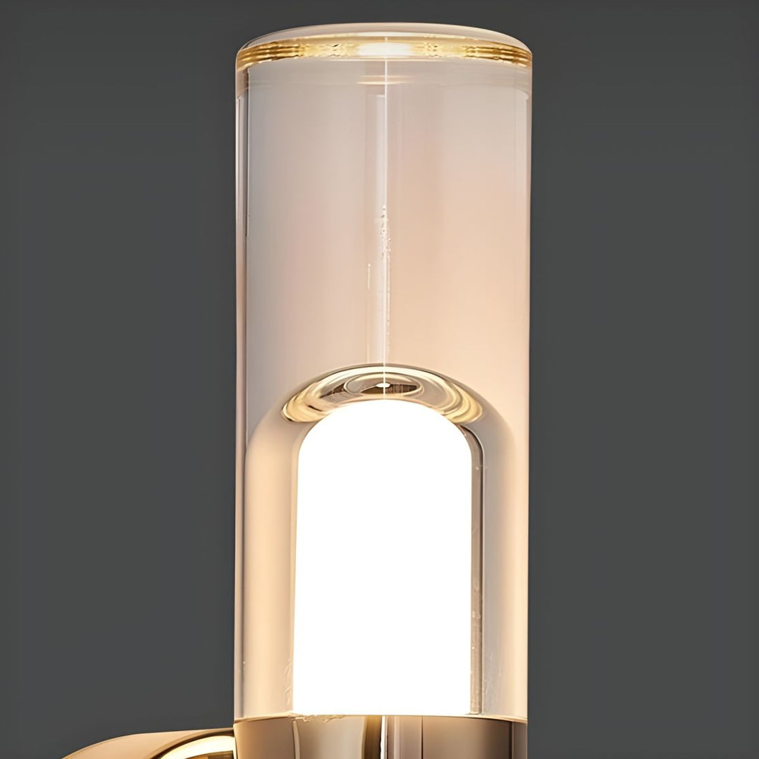 Cylinder Glass Sconce - Modern Clear Acrylic Wall Lamp for Entryway