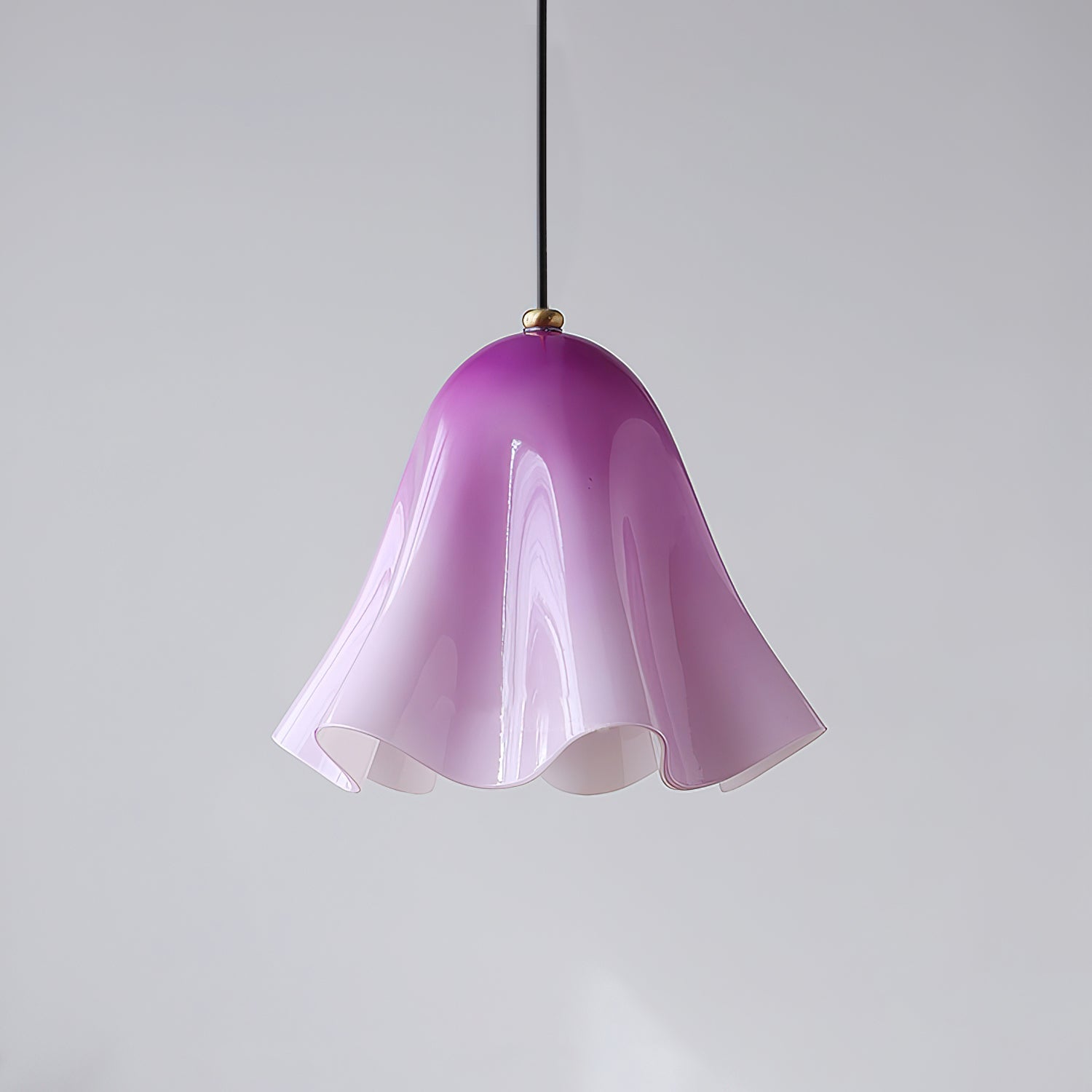 Undulating Glass Flower Plug-In Swag Pendant