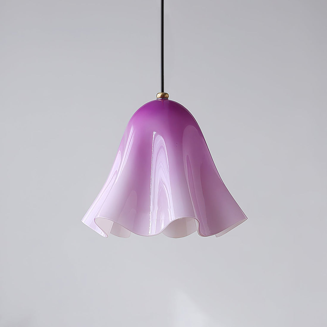 Undulating Glass Flower Plug-In Swag Pendant