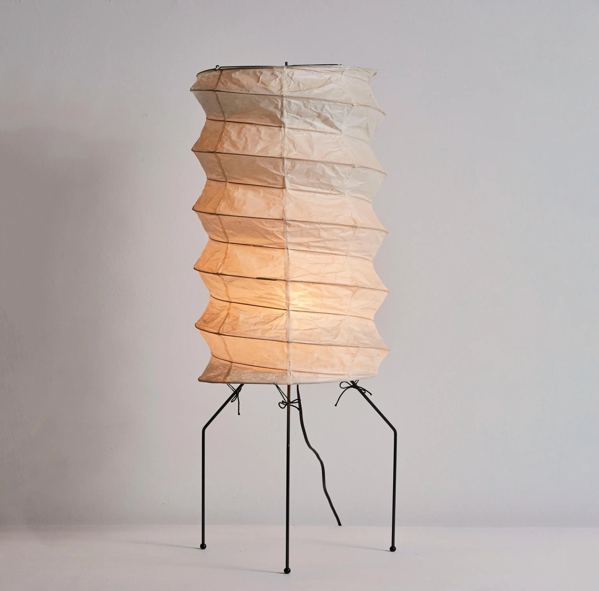 Japandi-Style Floor Lamp - Rice paper Pleated Lamp for Bedroom