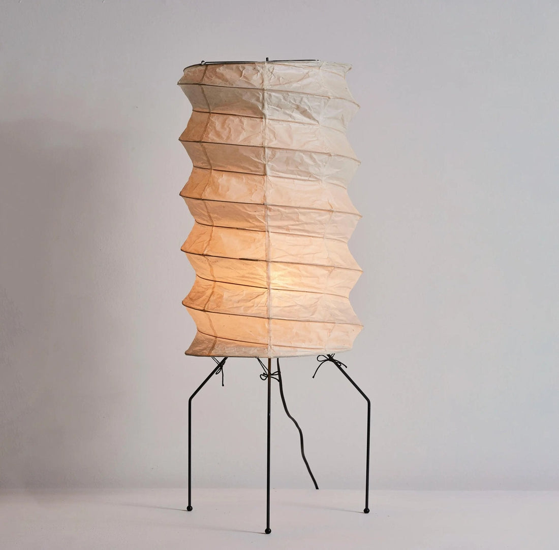 Stehlampe im Japandi-Stil – Reispapier-Plisseelampe fürs Schlafzimmer