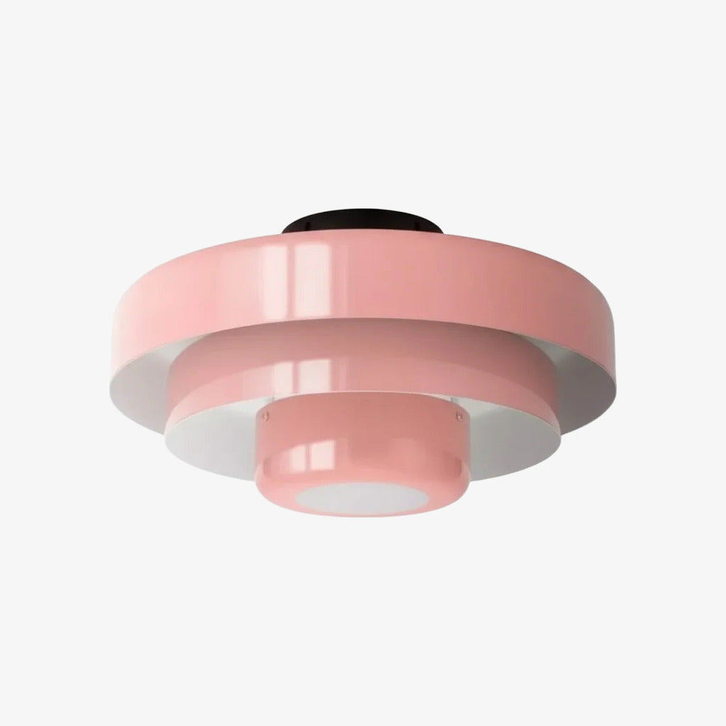 Veleora Bauhaus Three-Tier Colorful Round Macaron Ceiling Lamp - Modern Metal Design for Living Rooms
