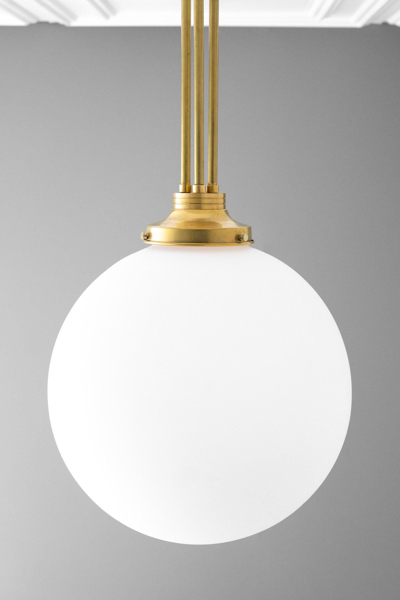 Glorica Glass Frosted Globe Pendant Light - Art Deco Hanging Light for Home
