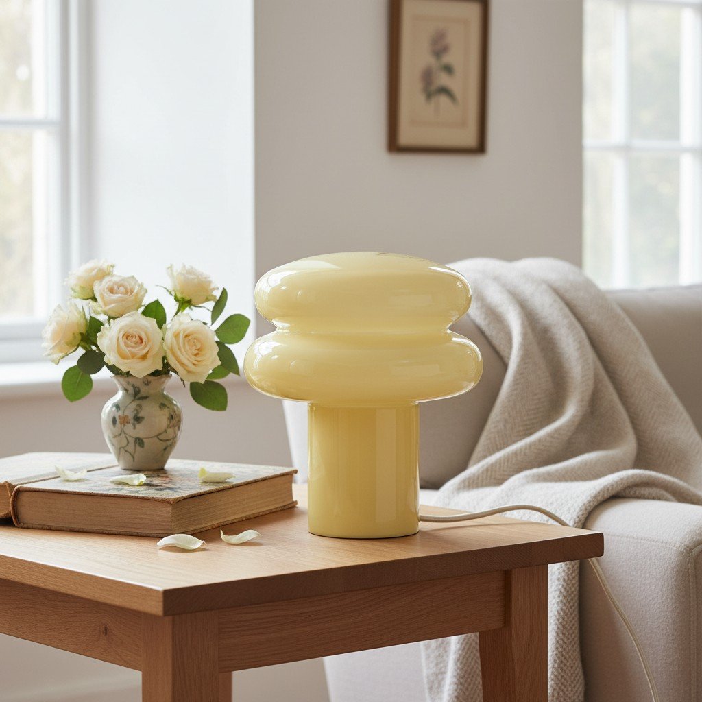 Orra Kleine Opal-Tischlampe - Pilzglaslampe fürs Wohnzimmer