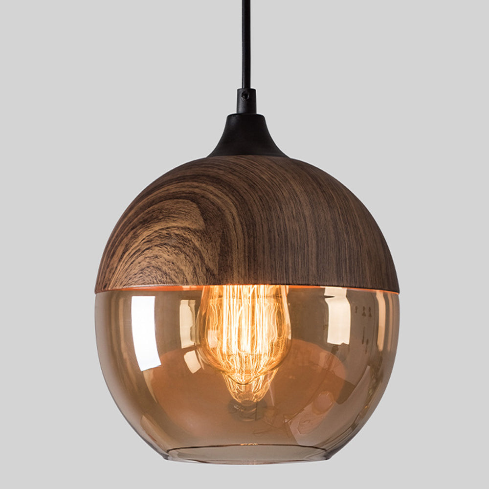 Organic Crystal Pendant Light - Retro Brown Fixture for Dining Room