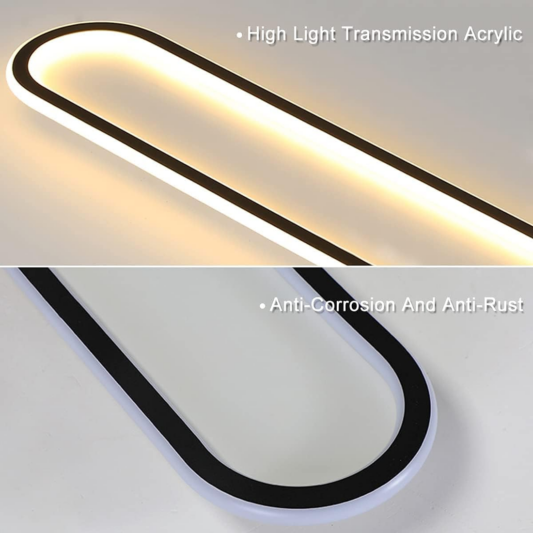 Oval LED Ceiling Light - Gold Art Deco Design Lamp for Modern Homes