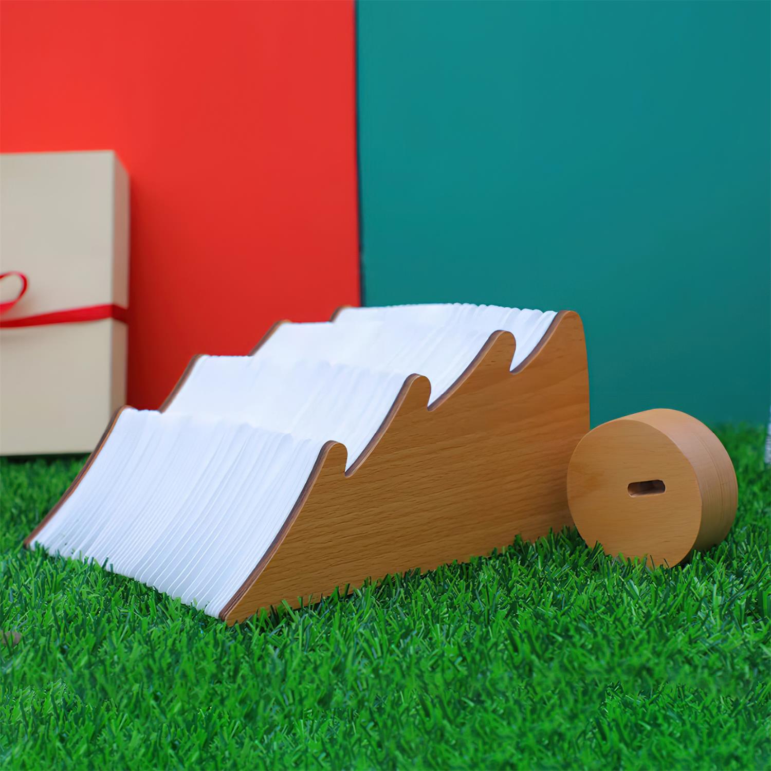 Foldable Christmas Tree Table Lamp - Wooden LED Light for Living Room