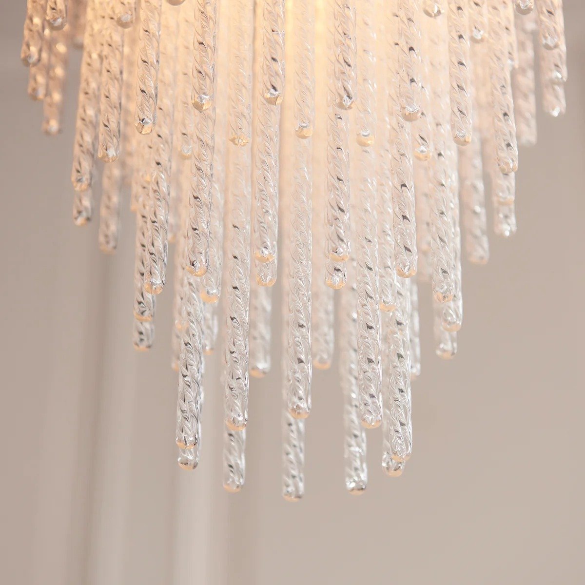 Cavara Multi-Tier Glass Rod Chandelier – Tiered Brass Pendant for Dining and Entry