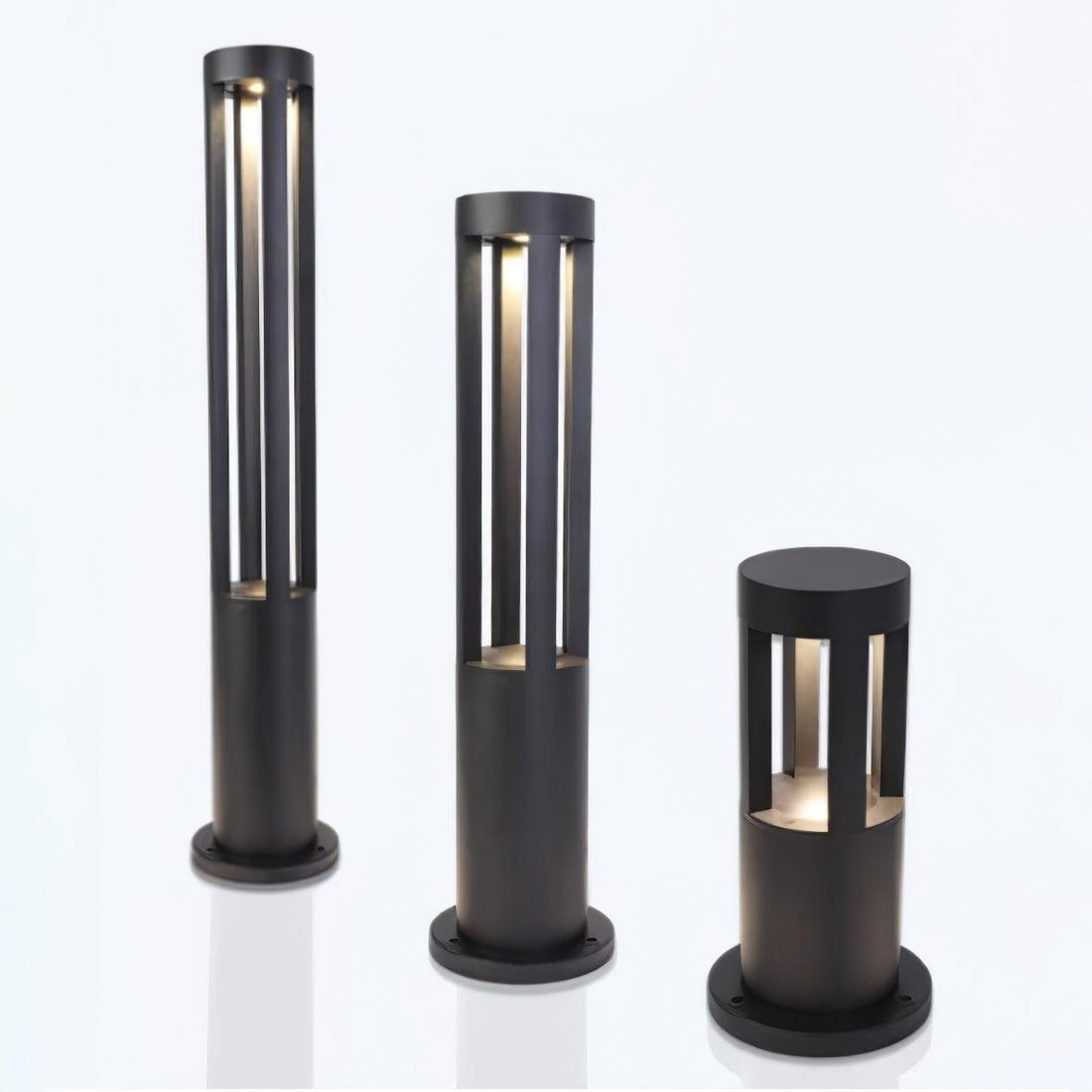 Black Solar Outdoor Post Light - Waterproof Solar Post Lamp