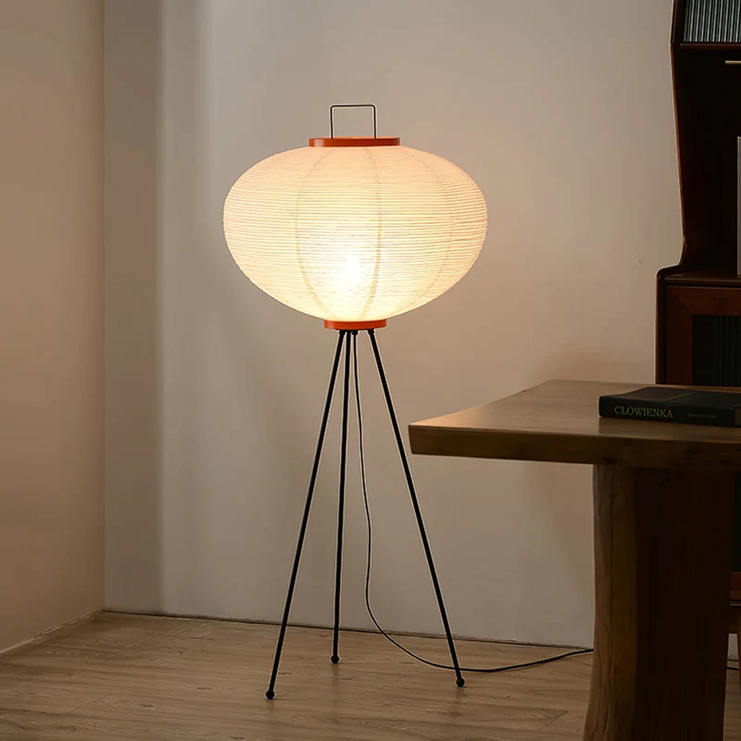 Rice Paper Floor Lamp - Bamboo Frame Soft Light for Living Room