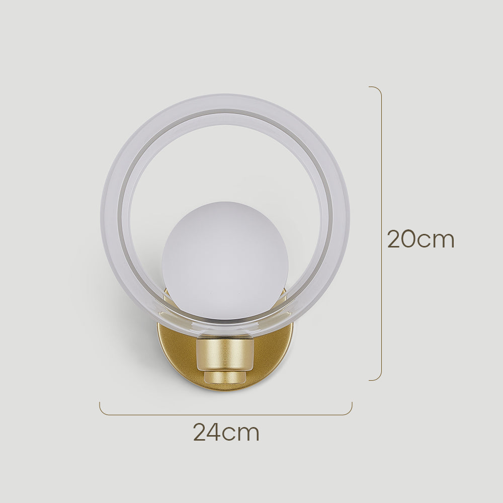 Round Glass Wall Sconce - Modern Living Room Lighting Contemporary