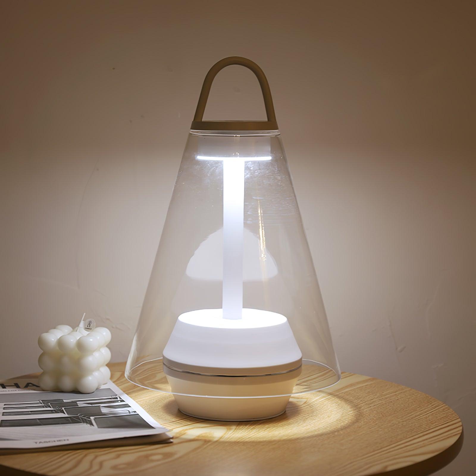 Table Lamp - Rechargeable Glass LED Light for Indoor Use