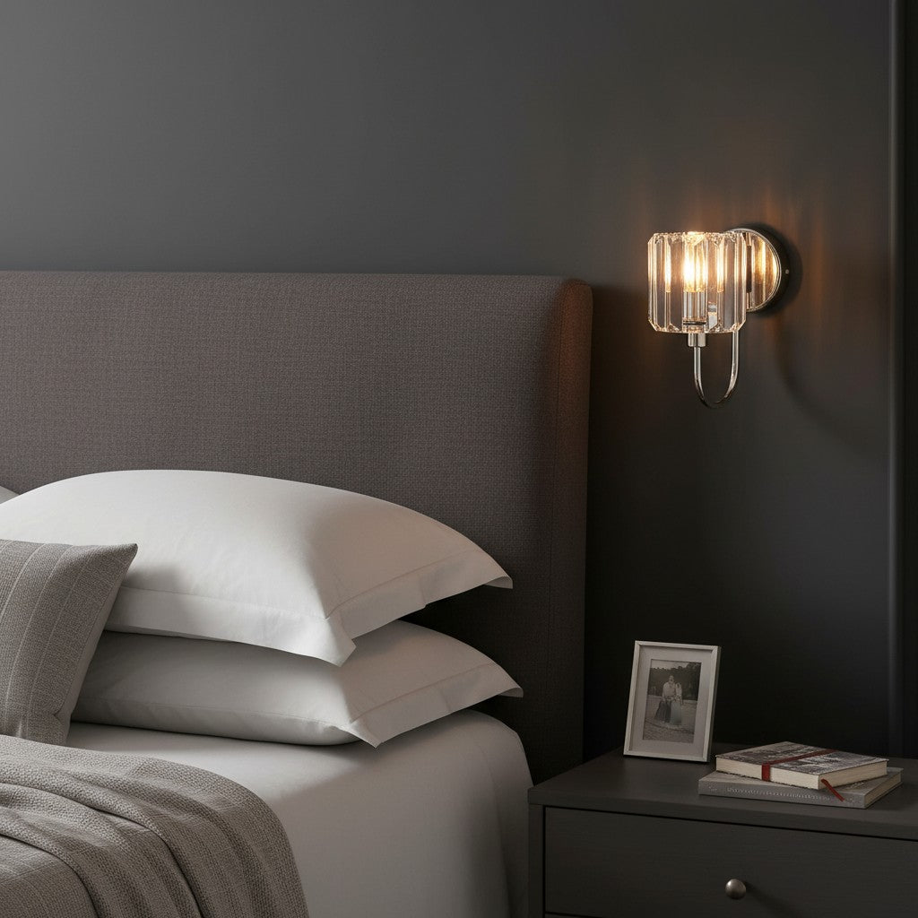 Tracian Wall Mount Sconce with Cut-Glass Shade – Timeless Lighting for Entryways and Living Areas