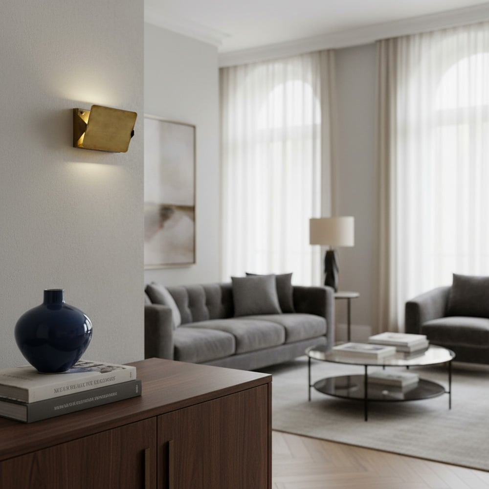 Vintage Brass Sconce with Flip Front - Artistic Metal Style