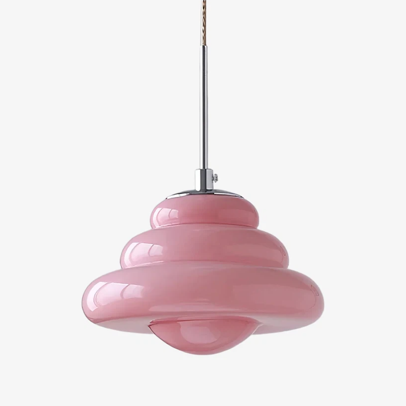 Bomiello Sculptural Layered Glass Pendant Light - Modern Minimal Pendant for Living Room or Bedroom